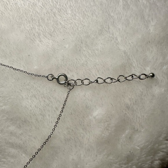 Kitsch Silver Triangle‎ Y-shaped Lariat Necklace Delicate Boho - Picture 3 of 4